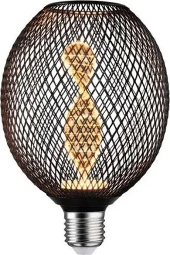 Llambë dekorative LED Paulmann Metallic Glow Globe Helix, bazë E27, dritë e ngrohtë, e zezë
