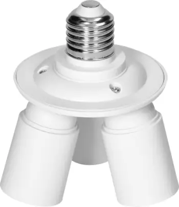 Adapter ndarës për llambë, E27 në 3xE27, i bardhë