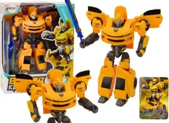 Lodër robot Babian King Kong, 2in1 transformim, makinë sportive, e verdhë