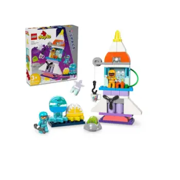 Set ndërtimi LEGO Duplo 10422 Space Shuttle Adventure, 58 pjesë, 3 në 1, shumëngjyrësh