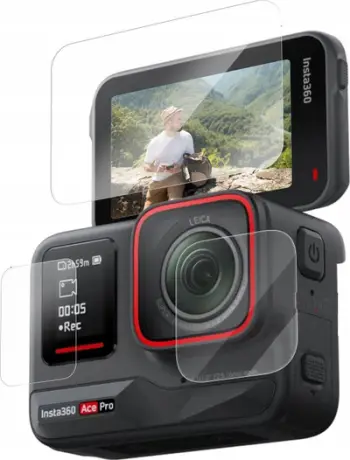 Set mbrojtës Telesin për Insta360 Ace, xham lente dhe 2x mbrojtës ekrani, transparent