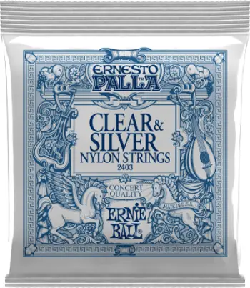 Telat për kitarë klasike Ernie Ball Ernesto Palla 2403, najlon, clear dhe silver
