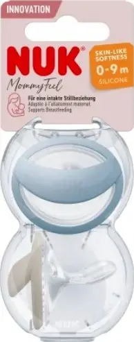Biberon NUK MommyFeel, silikon pa BPA, 0-9 muaj, jeans dhe greige