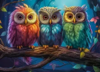 Puzzle Castorland Three Little Owls, 260 copa, shumëngjyrësh