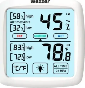 Termohigrometër Levenhuk Wezzer Teo TH30, ekran digjital, për ambiente të brendshme, i bardhë