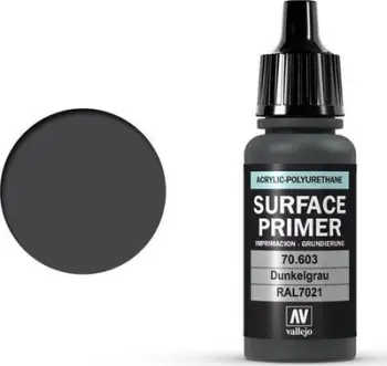 Primer akrilik Vallejo German Panzer Grey RAL 7021, 17ml, gri