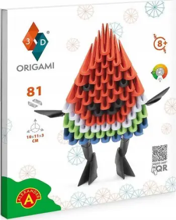 Set kreativ origami HQ Invento 3D Watermelon, skulpturë letre, për fëmijë 8+