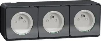 Prizë trefishe Schneider Electric Mureva Styl MUR36037, 2P+PE, IP55, antracit