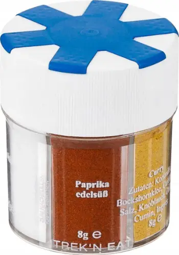 Shaker për erëza Spice 6-fold, 6 ndarje, transparent