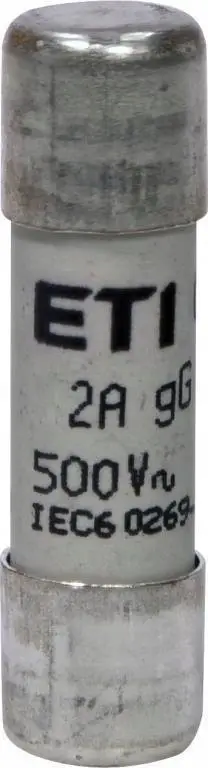 Siguresë shkrirëse ETI CH 10x38 gG, 2A, 500V, gri