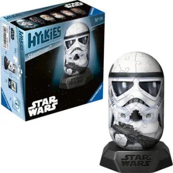Figurë 3D puzzle Ravensburger Star Wars Hylkies Stormtrooper, 54 copa, për moshën 6+, e bardhë