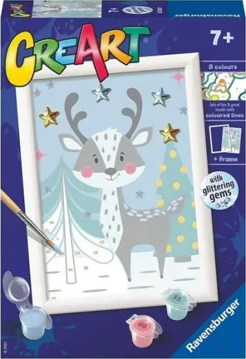 Set pikture sipas numrave Ravensburger CreArt Winter Fawn, për fëmijë 7+, shumëngjyrësh