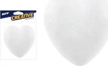 Zemër dekorative MFP, stiropor, 10 cm, e bardhë