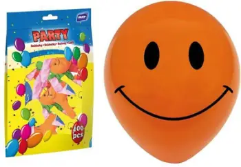 Balona dekorative MFP Smile, 23 cm, set 100 copë, shumëngjyrëshe