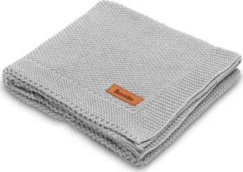 Batanije bebe Sensillo Knitted Blanket, pambuk 100%, 100x80 cm, gri