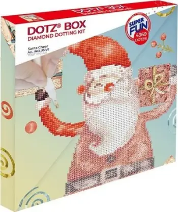 Set diamond painting DIAMOND DOTZ DOTZ Box Santa Cheer, motiv festash, përfshin aksesorë, multingjyrësh