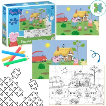 Puzzle Peppa Pig Dodo 2 in 1, 60 copa, shumëngjyrëshe