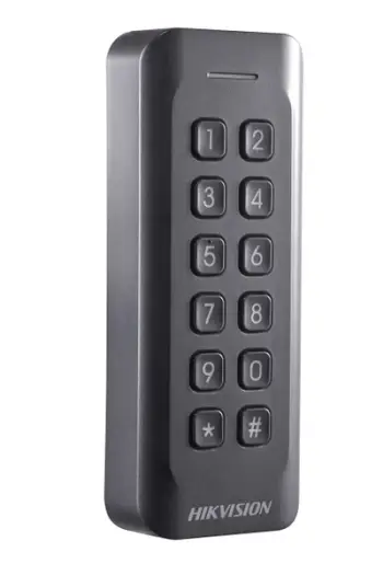 Lexues karte Mifare Hikvision DS-K1802MK, me tastierë, IP65, i zi
