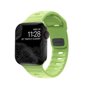 Rrip sportiv Glow 2.0 për Apple Watch, 41mm 42mm, gome FKM, i zi