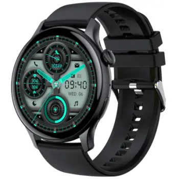 Ora inteligjente DMSKE Rubicon RNCF10, paketë 2 copë, ekran 1.43" AMOLED, Bluetooth Call, rozë dhe e zezë
