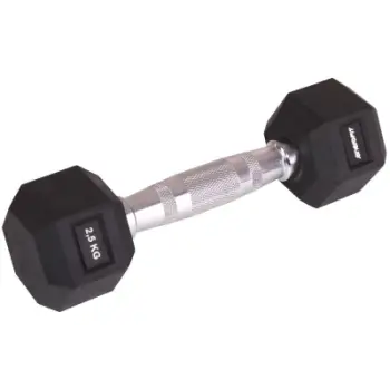 Shtangë dore Eb Fit Hex Rubber, 2.5 kg, gize, e zezë