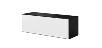 Komodë Bed RO1, 112 x 39 x 37 cm, MDF, e bardhë e zezë