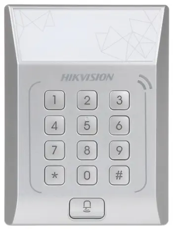 Terminal kontrolli hyrjeje Hikvision DS-K1T801M, lexues kartelash Mifare, 3000 karta, i zi