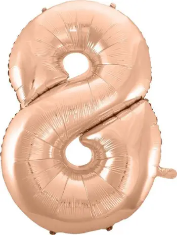 Balon foli numri 8 GoDan, 92cm, rozë gold