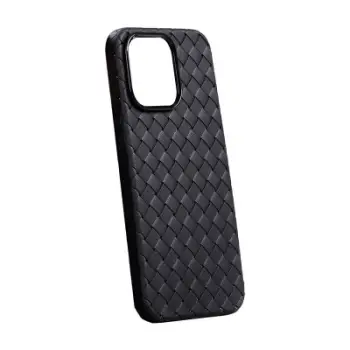 Mbulesë telefoni Joyroom JR-BP005, për iPhone 15 Pro Max, teksturë gërshet, e zezë