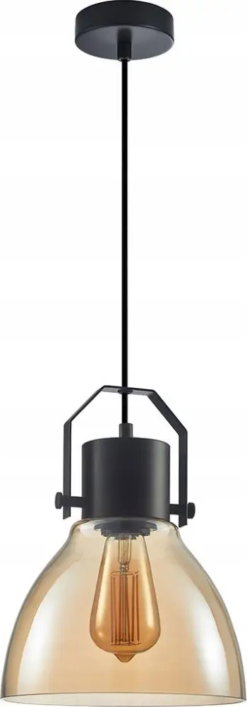 Llambë varëse tavani Italux Darlena, 1xE27 40W, stil industrial retro, e zezë