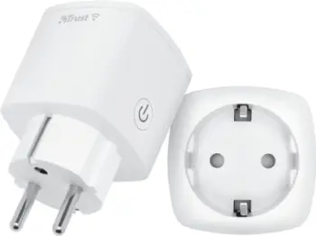Set priza smart Trust Smart WiFi Socket EU, 2 copë, WiFi, e bardhë