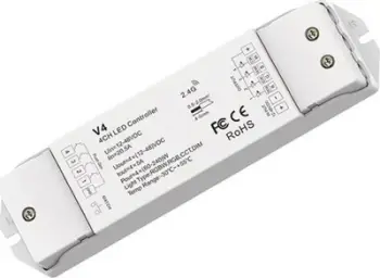 Kontroller LED V4 RGBW CCT, 12-48V, 4x5A, i bardhë