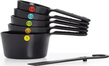 Set gotash matëse Oxo Measuring Cup, 6 pjesë, plastikë, e zezë