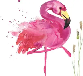 Kartolinë Clear Creations Swarovski Square Flamingo, pa tekst, me zarf, rozë