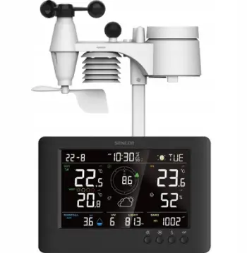 Stacion meteorologjik Sencor SWS 9500, ekran me ngjyra 5.7", pa tela, i zi