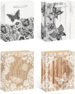 Qese dhuratash W&amp;K KR 1491 M, 32x26x12 cm, me flutura, ngjyra të përziera