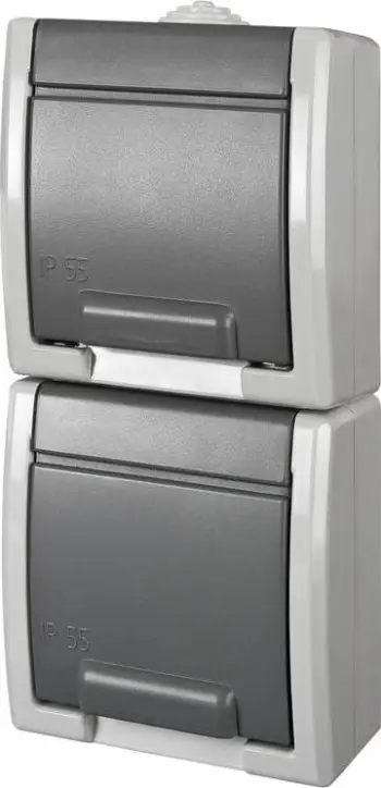 Prizë elektrike Elektro-Plast Aquant 1254-10, njëvendëshe, gri