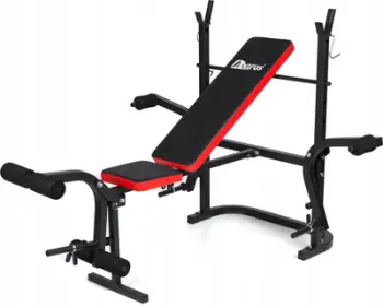 Stol ushtrimesh për barbell Training Bench, i rregullueshëm, metalik, i zi