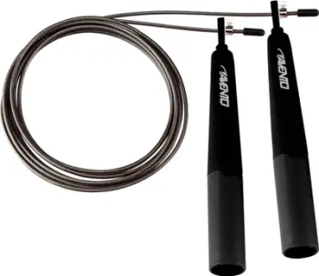 Litar kërcimi Avento Speed Grip, 290 cm, kabllo çeliku, i zi