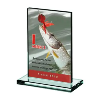 Trofe qelqi LuxorJet Victoria Sport Glass, print me ngjyra, bazë transparente