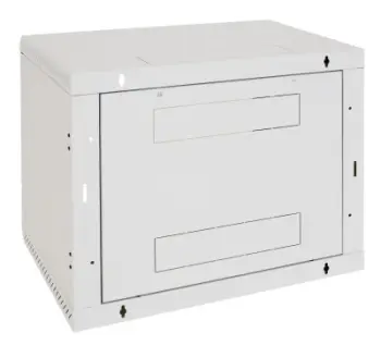 Kabinet muri Triton 19", 6U, thellësi 495mm, derë xhami, gri