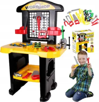 Set punëtori plastike për fëmijë Workbench, me vegla, në kuti