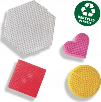 Set tabela pegboard SES Creative Green Beedz 06403, 4 copë, multingjyrëshe
