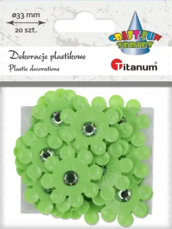Dekorime vetëngjitëse Titanum 3D Flowers, 33mm, set 20 copë, lime