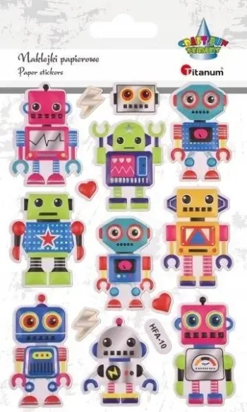 Ngjitësa 3D Titanum Convex Robots, set 14 copë, shumëngjyrëshe