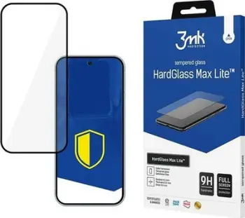 Xham mbrojtës 3MK HardGlass Max Lite për Google Pixel 9, 0.3mm, 9H, i zi
