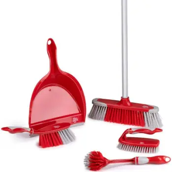 Set pastrimi Dirt Devil Cleaning Set, 6 pjesë, bisht çeliku 115 cm, i kuq