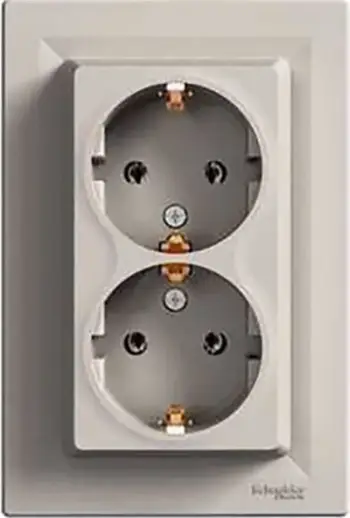 Prizë dyshe Schneider Electric ASFORA SCHUKO, montim i fshehtë, kafe metalike