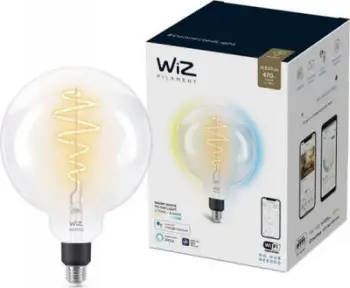 Llambë smart WiZ LED Filament G200 Globe, 6.5W, E27, e tejdukshme