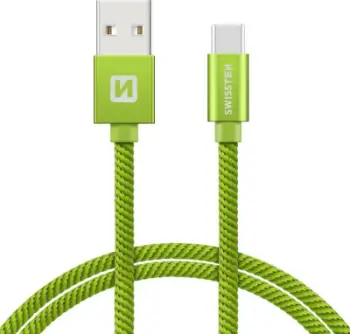 Kabllo USB në USB C Swissten, 1.2m, e gjelbër